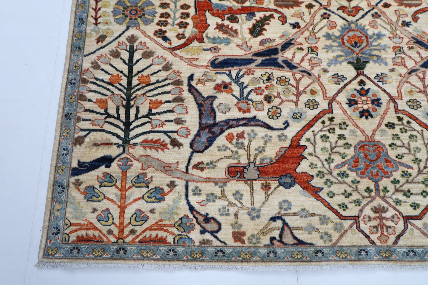 201 x 298 cm | Bidjar Beige Area Rug Afghan Hand Knotted veg Dye Wool carpet - ART WOOL CARPET
