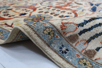 201 x 298 cm | Bidjar Beige Area Rug Afghan Hand Knotted veg Dye Wool carpet - ART WOOL CARPET