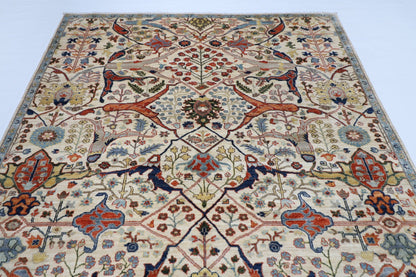 201 x 298 cm | Bidjar Beige Area Rug Afghan Hand Knotted veg Dye Wool carpet - ART WOOL CARPET