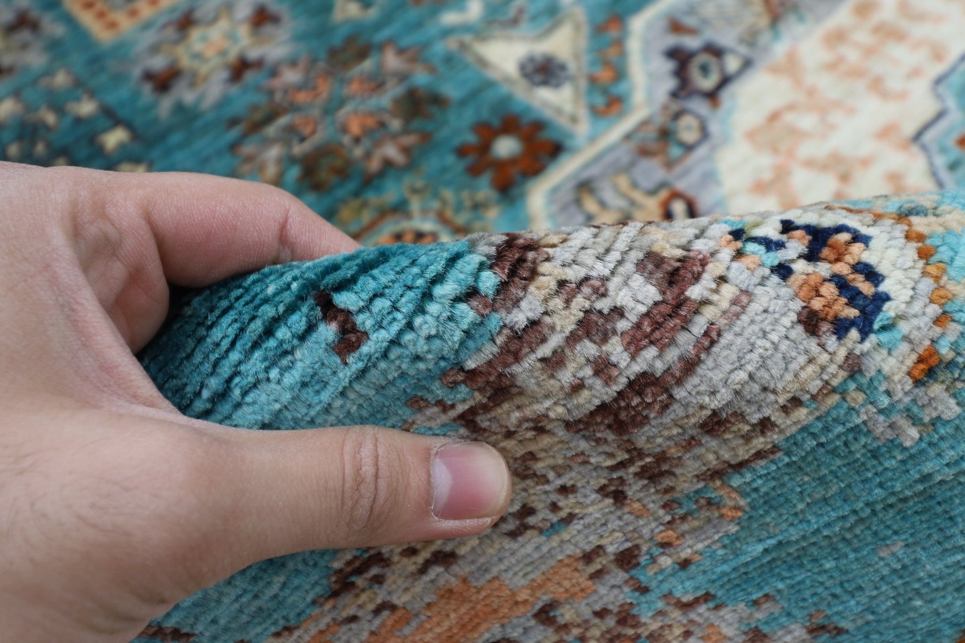 201 x 300 cm | Mamluk Abstract Area Rug Afghan Hand Knotted veg Dye Wool carpet - ART WOOL CARPET