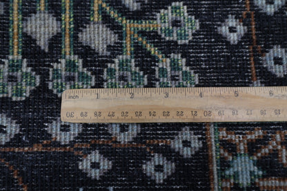 202 x 301 cm | Sultani Black Area Rug Afghan Hand Knotted veg Dye Wool carpet - ART WOOL CARPET