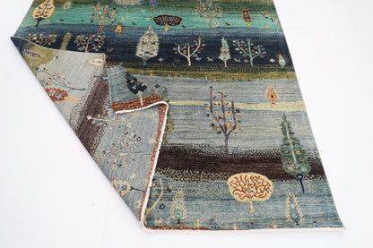 202 x 303 cm | Tree of life Area Rug Afghan Hand Knotted veg Dye Wool carpet - ART WOOL CARPET