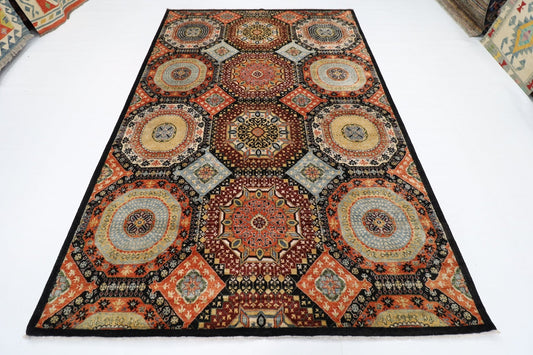 203 x 299 cm | Mamluk Area Rug Afghan Hand Knotted veg Dye Wool carpet - ART WOOL CARPET