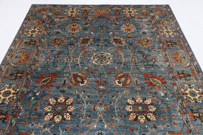 203 x 299 cm | Traditional Floral Area Rug Afghan Hand Knotted veg Dye Wool carpet - ART WOOL CARPET