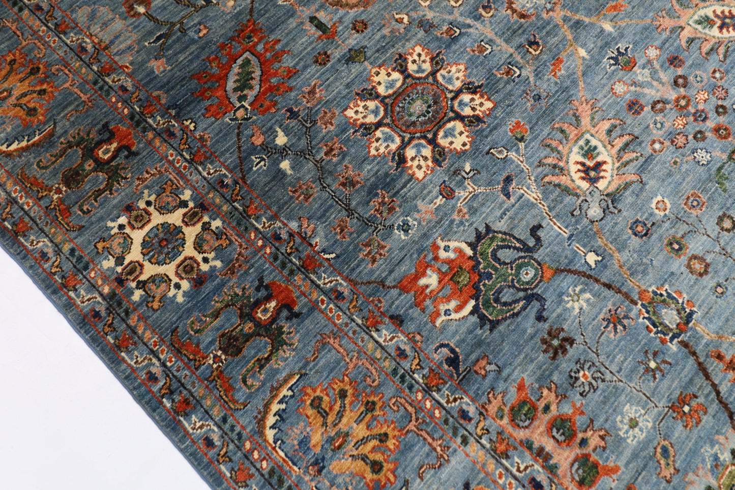 203 x 299 cm | Traditional Floral Area Rug Afghan Hand Knotted veg Dye Wool carpet - ART WOOL CARPET