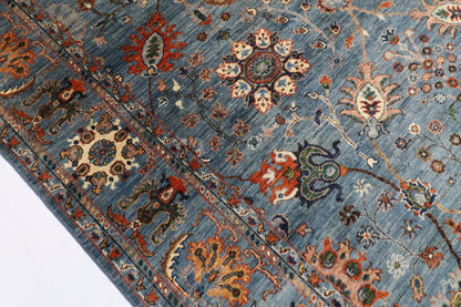 203 x 299 cm | Traditional Floral Area Rug Afghan Hand Knotted veg Dye Wool carpet - ART WOOL CARPET