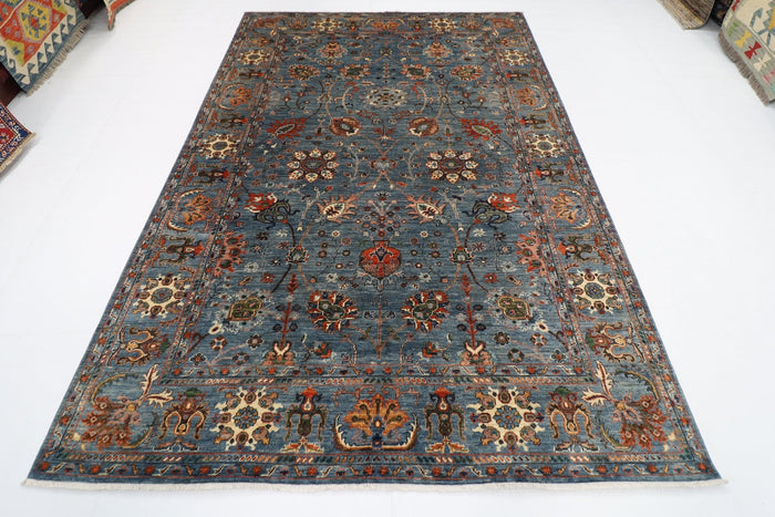 203 x 299 cm | Traditional Floral Area Rug Afghan Hand Knotted veg Dye Wool carpet