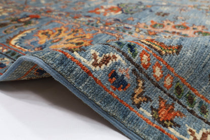 203 x 299 cm | Traditional Floral Area Rug Afghan Hand Knotted veg Dye Wool carpet - ART WOOL CARPET