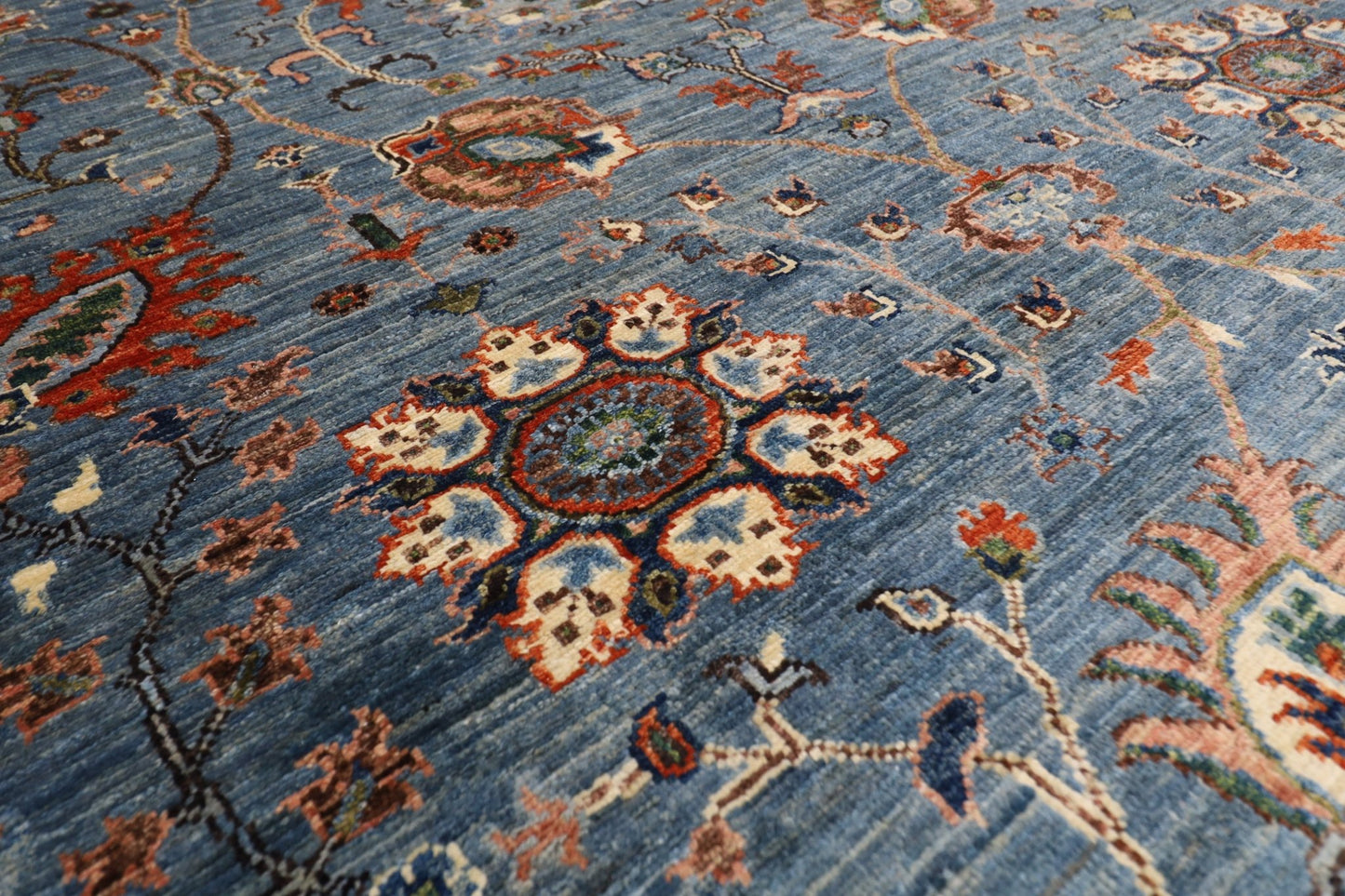 203 x 299 cm | Traditional Floral Area Rug Afghan Hand Knotted veg Dye Wool carpet - ART WOOL CARPET