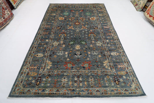 203 x 300 cm | Sultani Floral Area Rug Afghan Hand Knotted veg Dye Wool carpet - ART WOOL CARPET