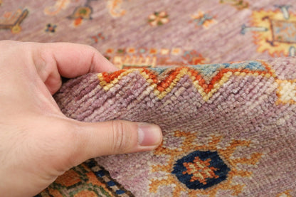 203 x 307 cm | kazak Pink Area Rug Afghan Hand Knotted veg Dye Wool carpet - ART WOOL CARPET