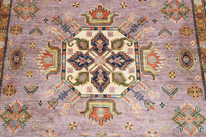 203 x 307 cm | kazak Pink Area Rug Afghan Hand Knotted veg Dye Wool carpet - ART WOOL CARPET