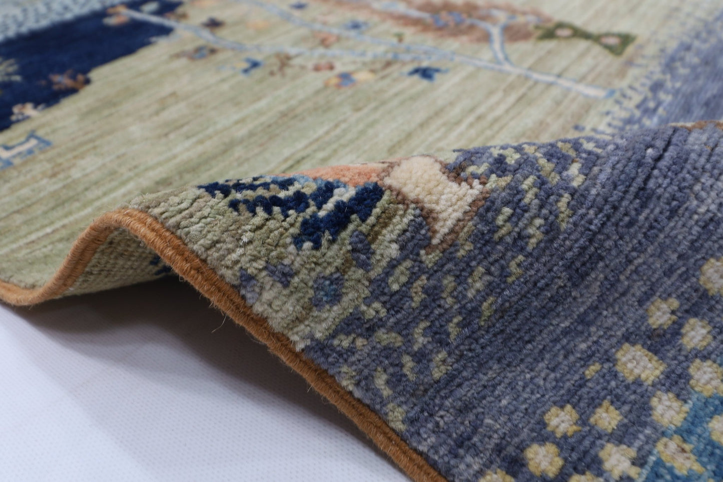 204 x 294 cm | Tree of life Area Rug Afghan Hand Knotted veg Dye Wool carpet - ART WOOL CARPET
