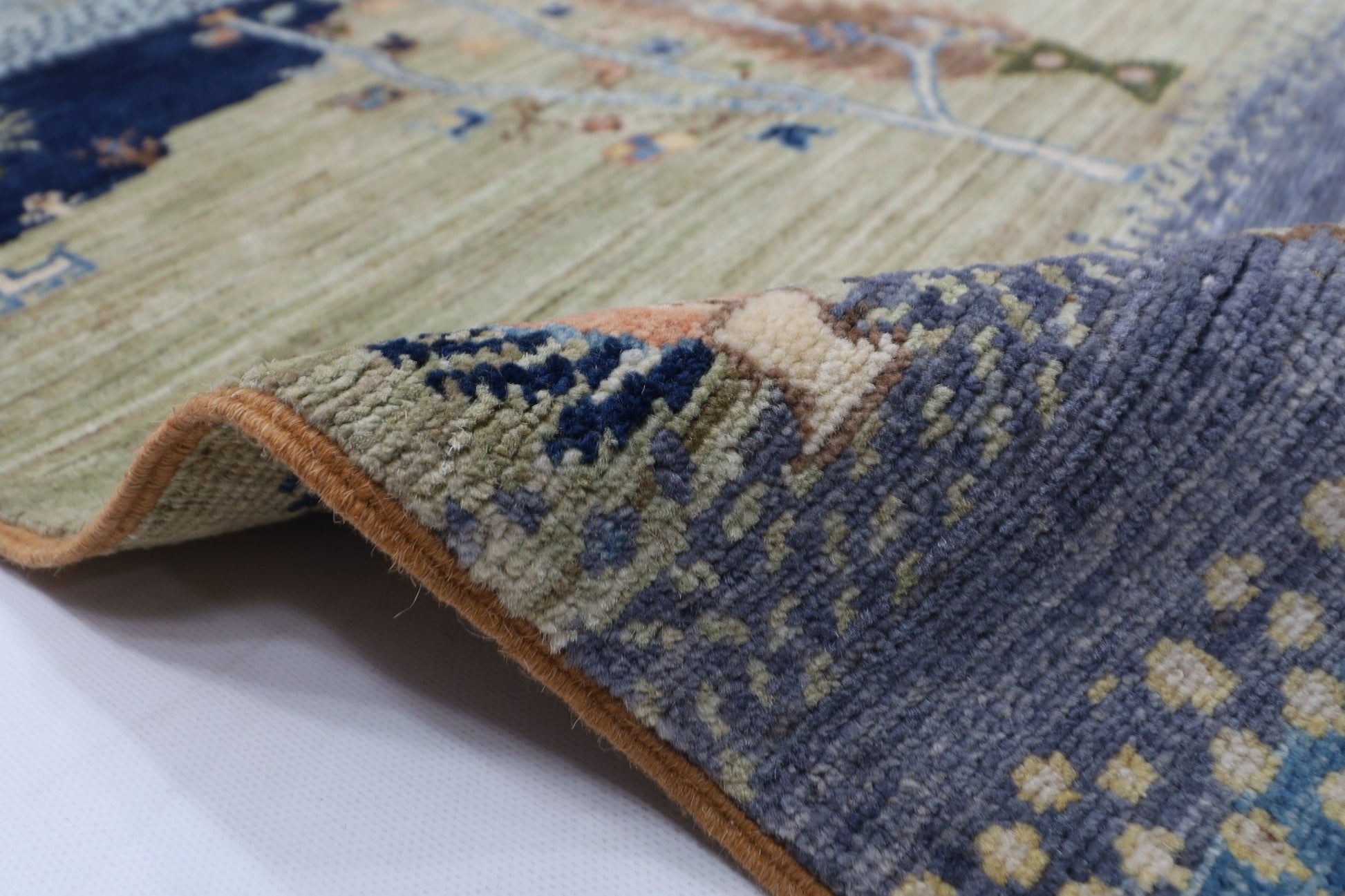 204 x 294 cm | Tree of life Area Rug Afghan Hand Knotted veg Dye Wool carpet - ART WOOL CARPET