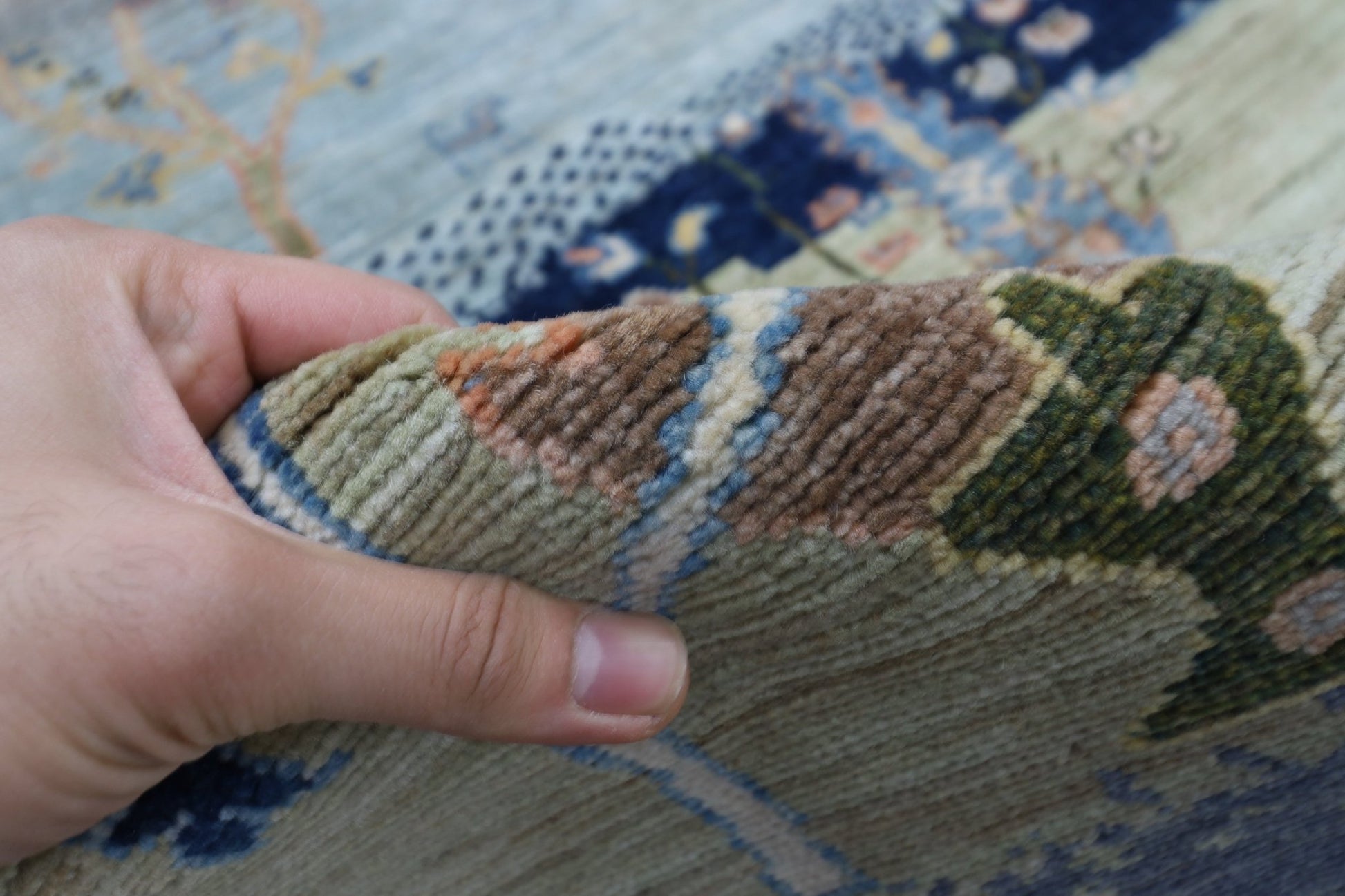 204 x 294 cm | Tree of life Area Rug Afghan Hand Knotted veg Dye Wool carpet - ART WOOL CARPET