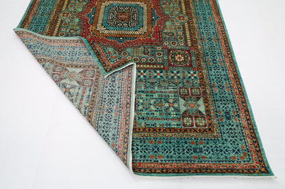207 x 300 cm | Mamluk Area Rug Afghan Hand Knotted veg Dye Wool carpet - ART WOOL CARPET