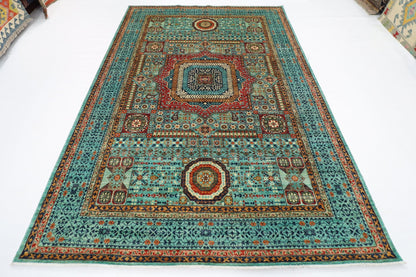 207 x 300 cm | Mamluk Area Rug Afghan Hand Knotted veg Dye Wool carpet - ART WOOL CARPET