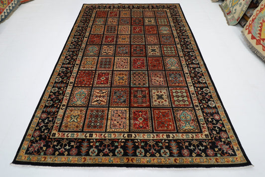 207 x 301 cm | Tribal Geometric Area Rug Afghan Hand Knotted veg Dye Wool carpet - ART WOOL CARPET