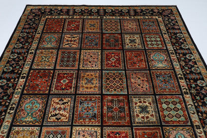 207 x 301 cm | Tribal Geometric Area Rug Afghan Hand Knotted veg Dye Wool carpet - ART WOOL CARPET