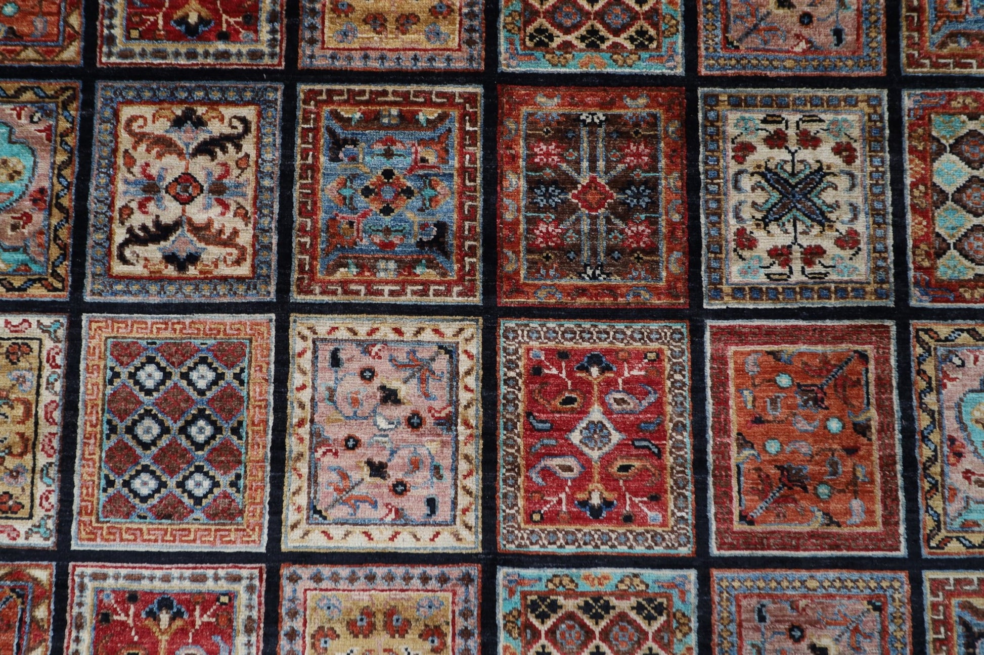 207 x 301 cm | Tribal Geometric Area Rug Afghan Hand Knotted veg Dye Wool carpet - ART WOOL CARPET