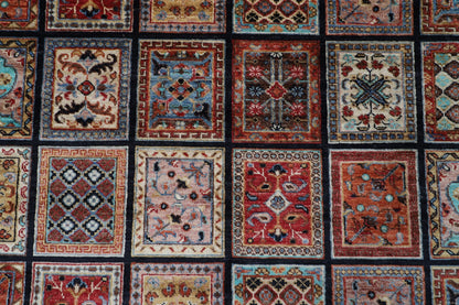 207 x 301 cm | Tribal Geometric Area Rug Afghan Hand Knotted veg Dye Wool carpet - ART WOOL CARPET
