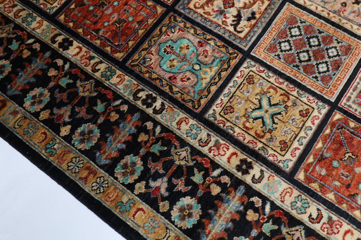 207 x 301 cm | Tribal Geometric Area Rug Afghan Hand Knotted veg Dye Wool carpet - ART WOOL CARPET