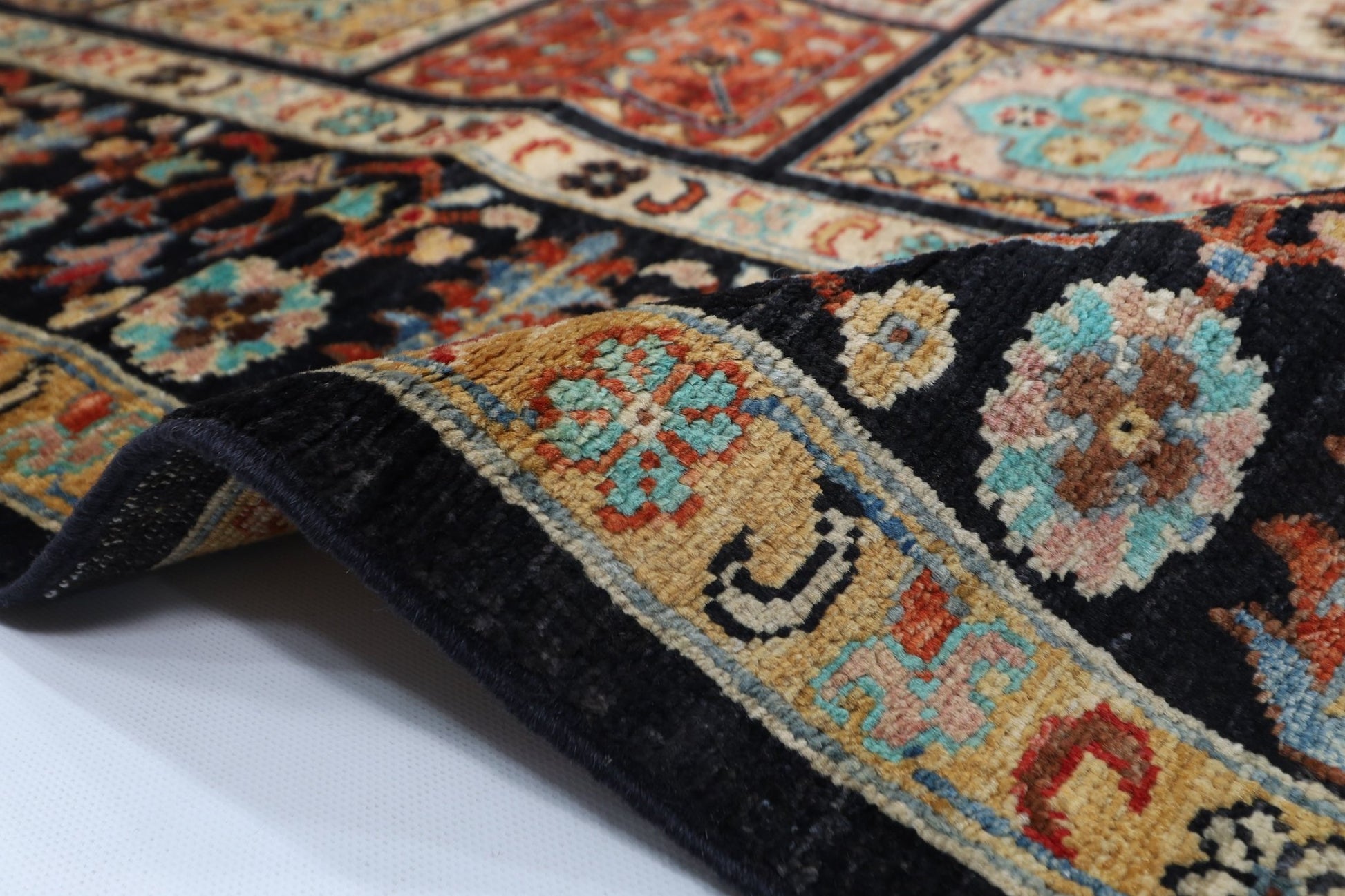 207 x 301 cm | Tribal Geometric Area Rug Afghan Hand Knotted veg Dye Wool carpet - ART WOOL CARPET
