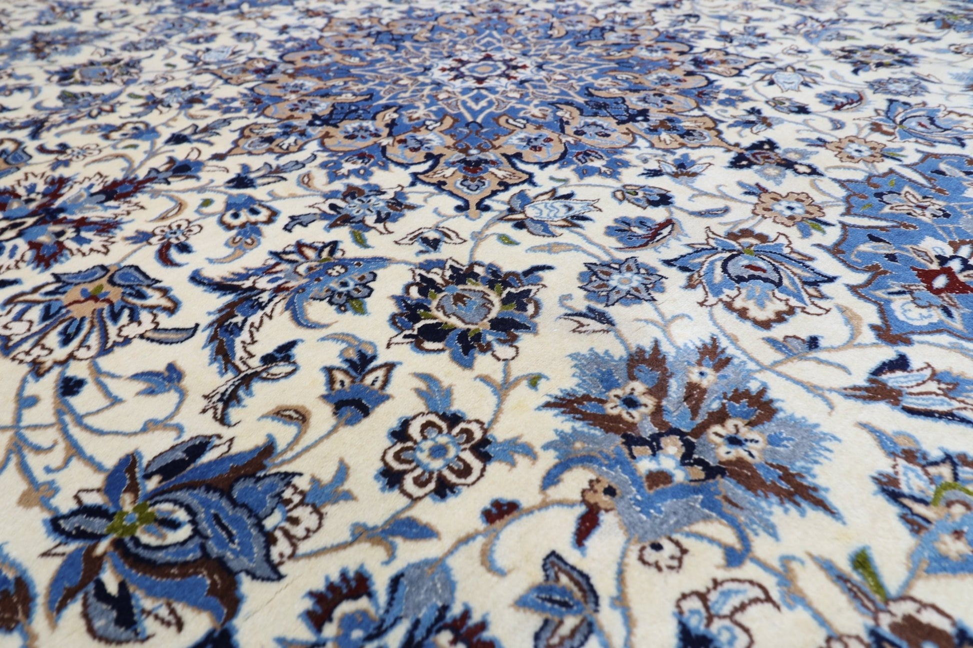 223 x 350 cm | Vintage 1990s Oriental Beige Area Rug Afghan Hand Knotted Wool carpet - ART WOOL CARPET