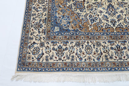 223 x 350 cm | Vintage 1990s Oriental Beige Area Rug Afghan Hand Knotted Wool carpet - ART WOOL CARPET