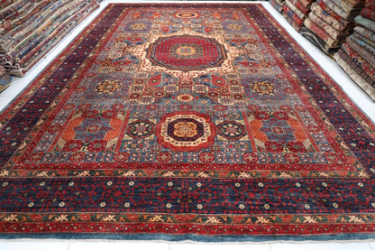 374 x 543 cm | Mamluk Afghan Tribal Hand Knotted Carpet