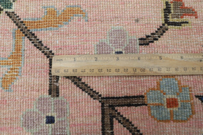 245 x 298 cm | Oriental Sultani Pink Area Rug Afghan Hand Knotted Veg Dye Wool carpet - ART WOOL CARPET