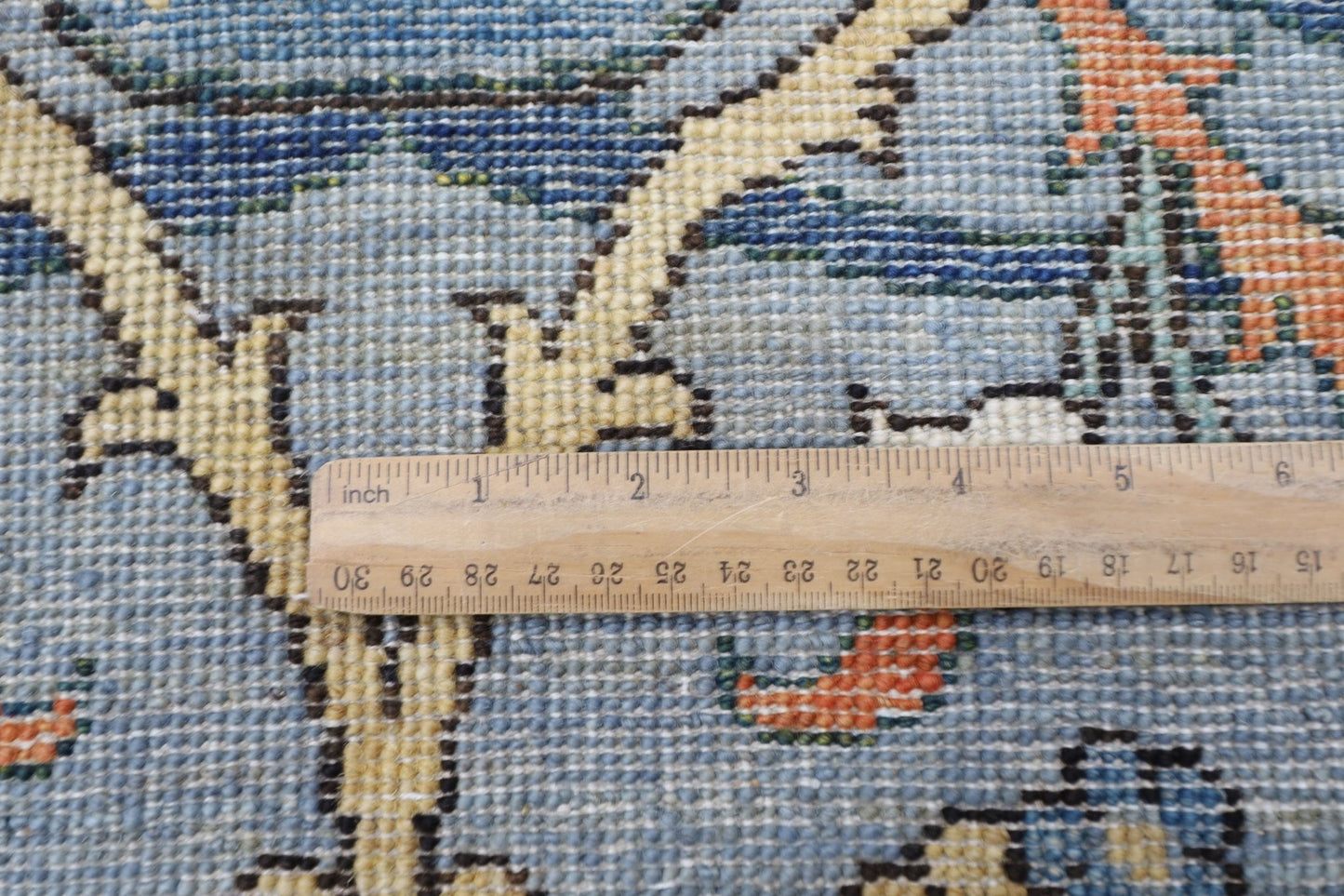 246 x 297 cm | Foral Blue Oriental Area Rug Afghan Hand Knotted Veg Dye Wool carpet - ART WOOL CARPET