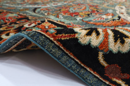 249 x 298 cm | Oriental Green Area Rug Afghan Hand Knotted Veg Dye Wool carpet - ART WOOL CARPET