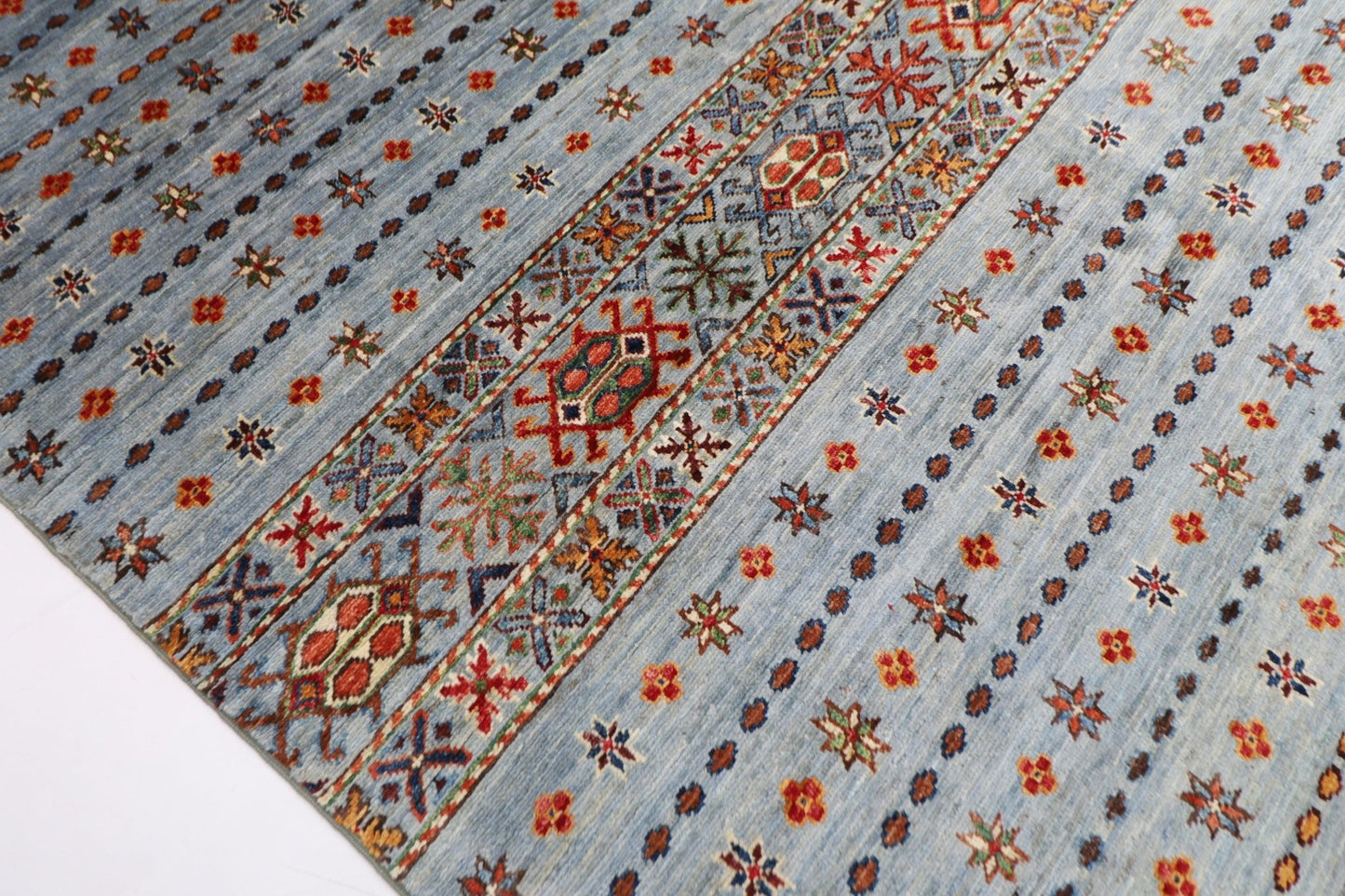 250 x 345 cm | Traditional Gray Area Rug Afghan Hand Knotted veg Dye Wool carpet - ART WOOL CARPET