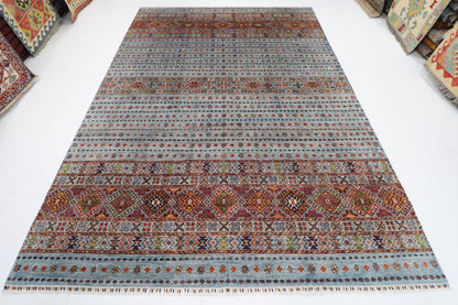 250 x 345 cm | Traditional Gray Area Rug Afghan Hand Knotted veg Dye Wool carpet - ART WOOL CARPET