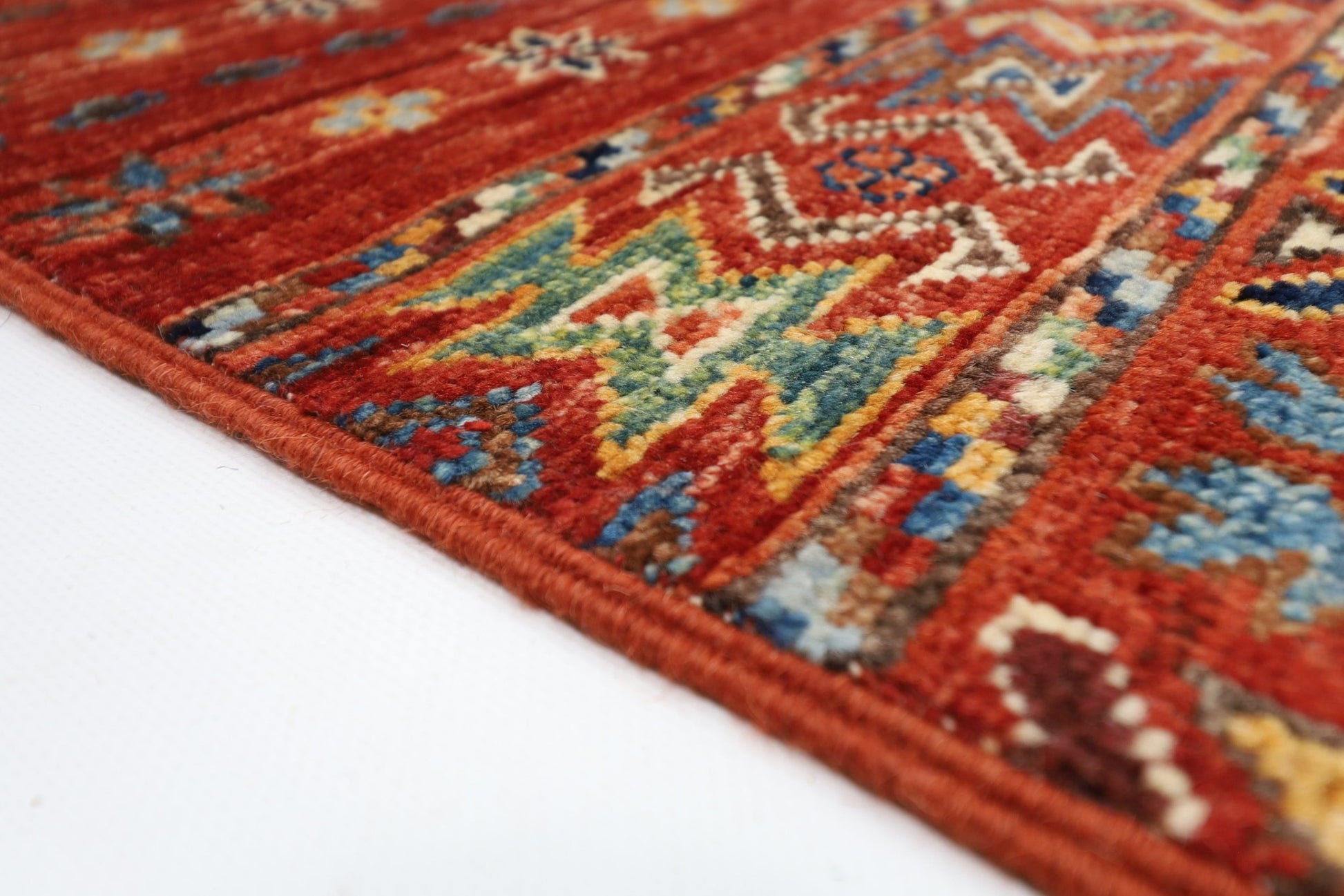 252 x 351 cm | Gabbeh Red Area Rug Afghan Hand Knotted veg Dye Wool carpet - ART WOOL CARPET