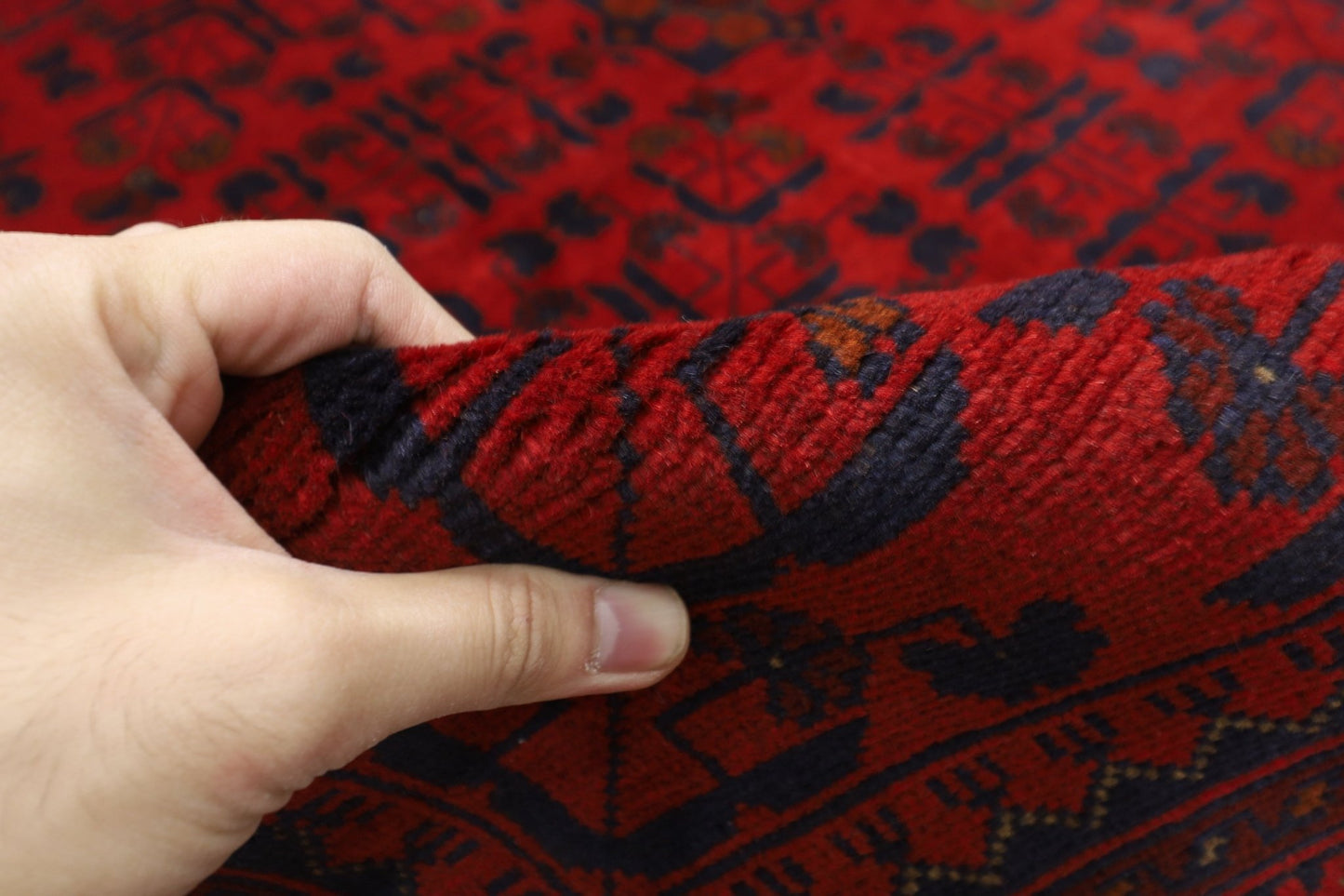 254 x 349 cm | Bokhara Red Oriental Area Rug Afghan Hand Knotted Wool carpet - ART WOOL CARPET