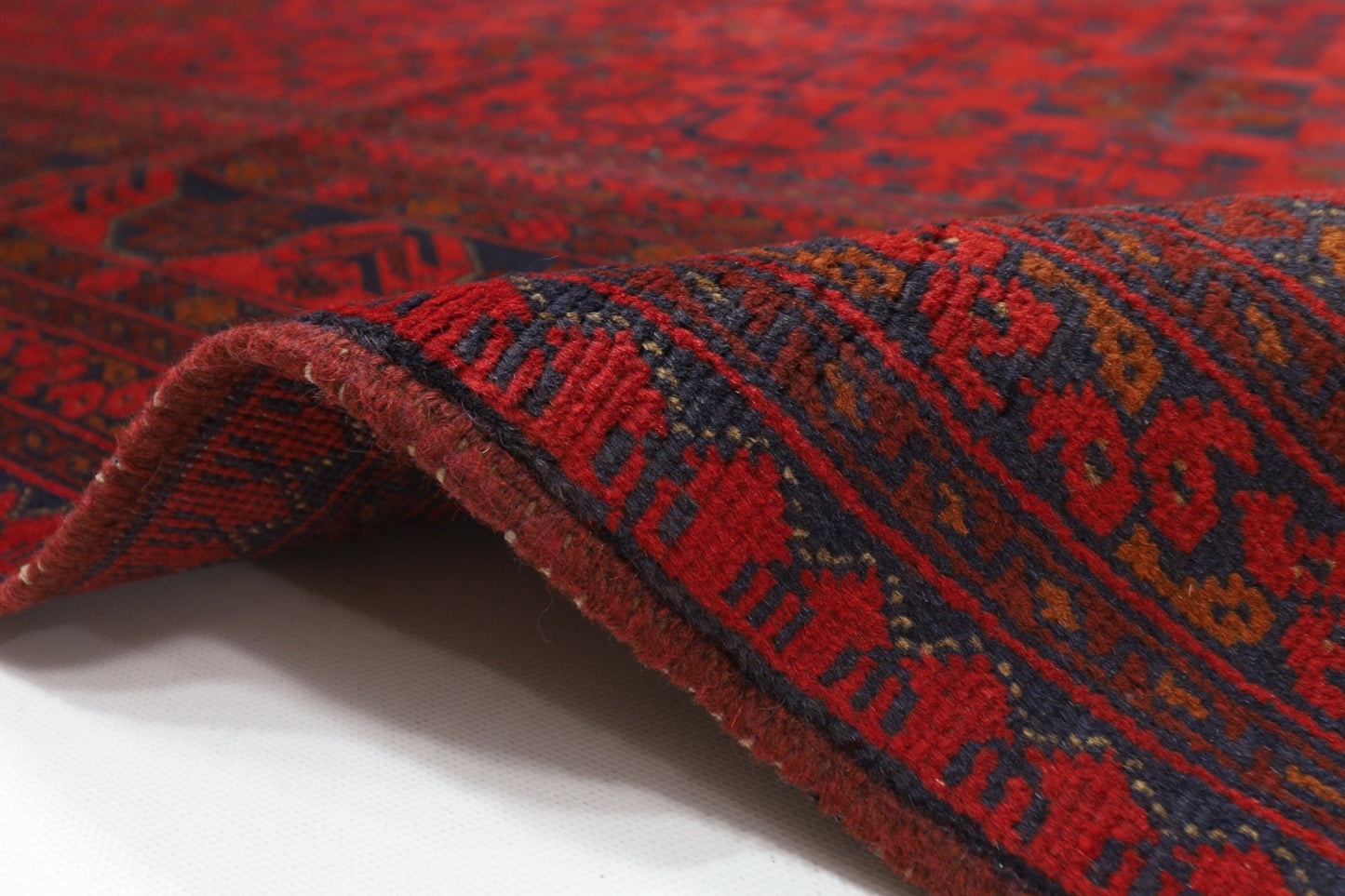 254 x 349 cm | Bokhara Red Oriental Area Rug Afghan Hand Knotted Wool carpet - ART WOOL CARPET