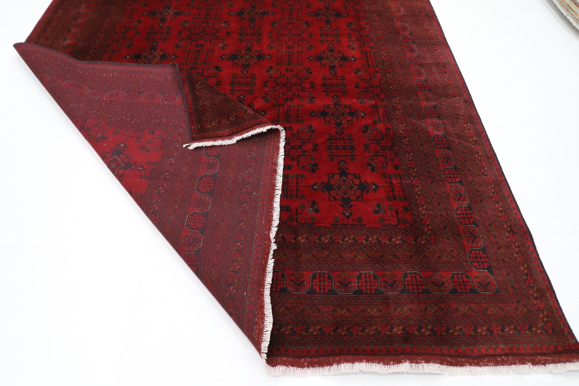 256 x 356 cm | Bokhara Red Oriental Area Rug Afghan Hand Knotted Wool carpet - ART WOOL CARPET