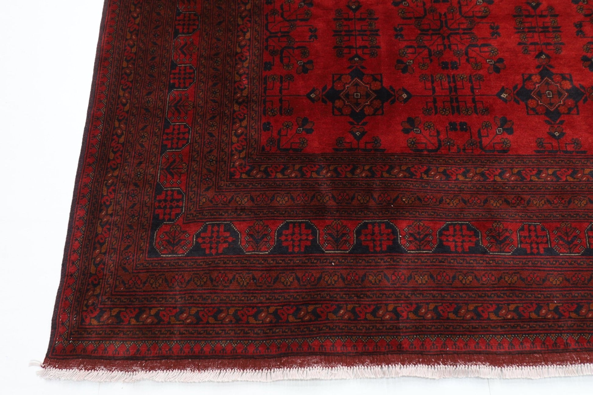 256 x 356 cm | Bokhara Red Oriental Area Rug Afghan Hand Knotted Wool carpet - ART WOOL CARPET