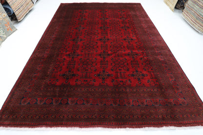 256 x 356 cm | Bokhara Red Oriental Area Rug Afghan Hand Knotted Wool carpet - ART WOOL CARPET