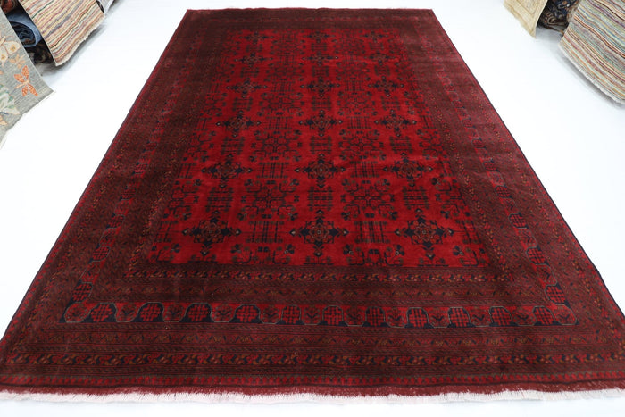 256 x 356 cm | Bokhara Red Oriental Area Rug Afghan Hand Knotted Wool carpet