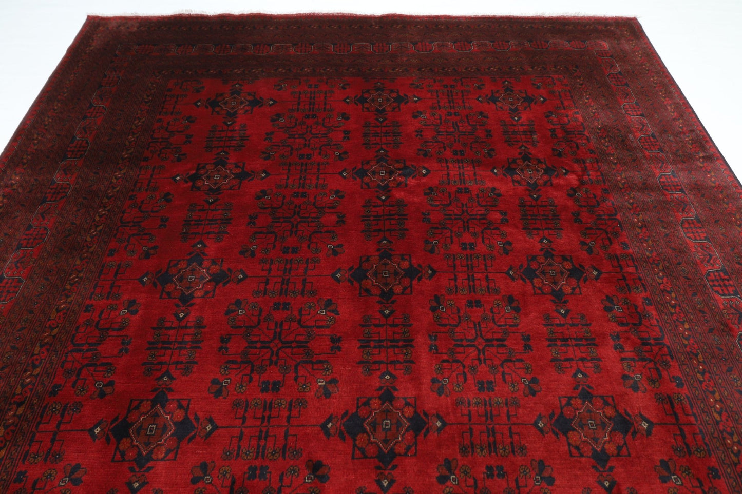 256 x 356 cm | Bokhara Red Oriental Area Rug Afghan Hand Knotted Wool carpet - ART WOOL CARPET