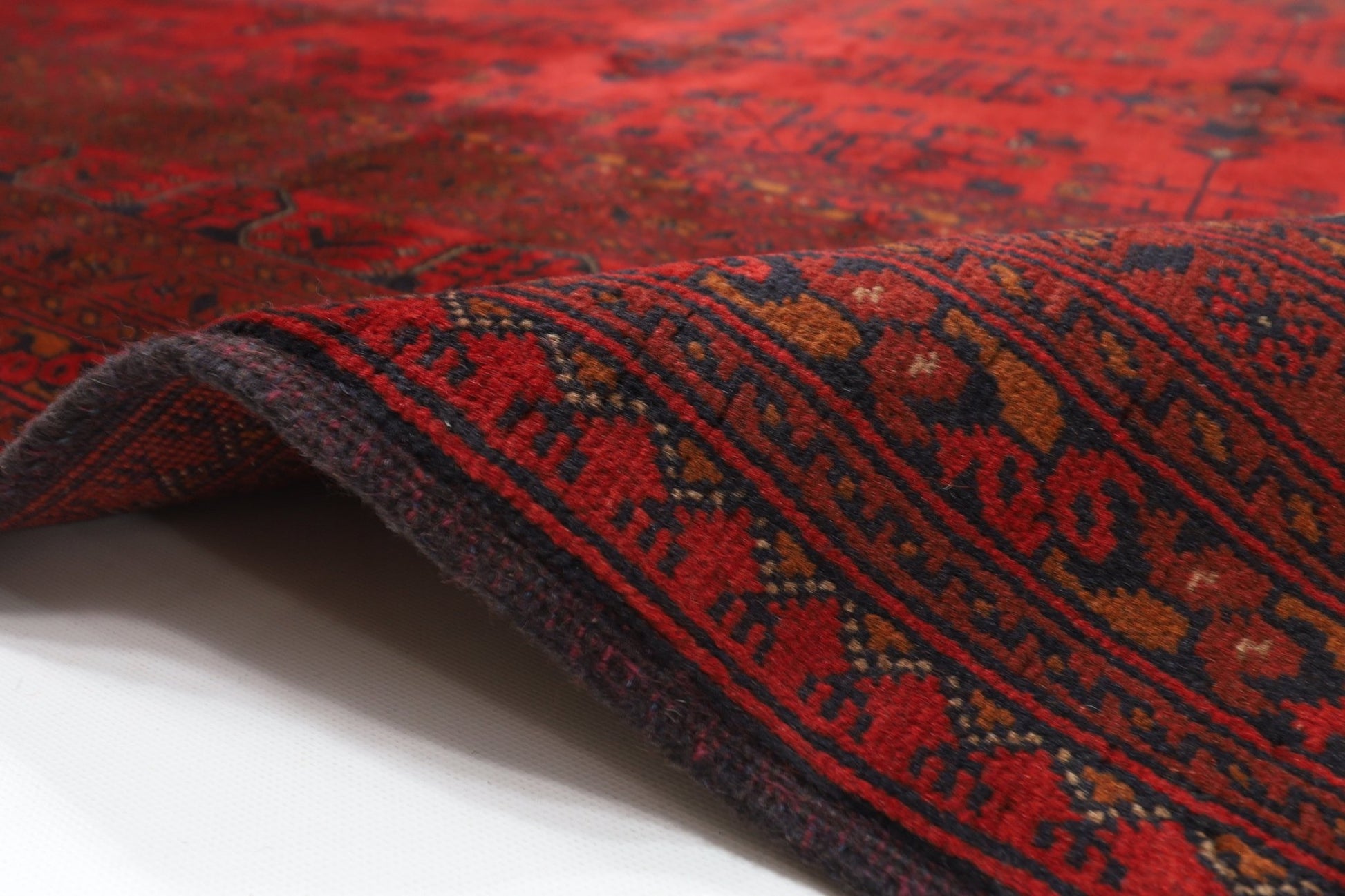 256 x 356 cm | Bokhara Red Oriental Area Rug Afghan Hand Knotted Wool carpet - ART WOOL CARPET