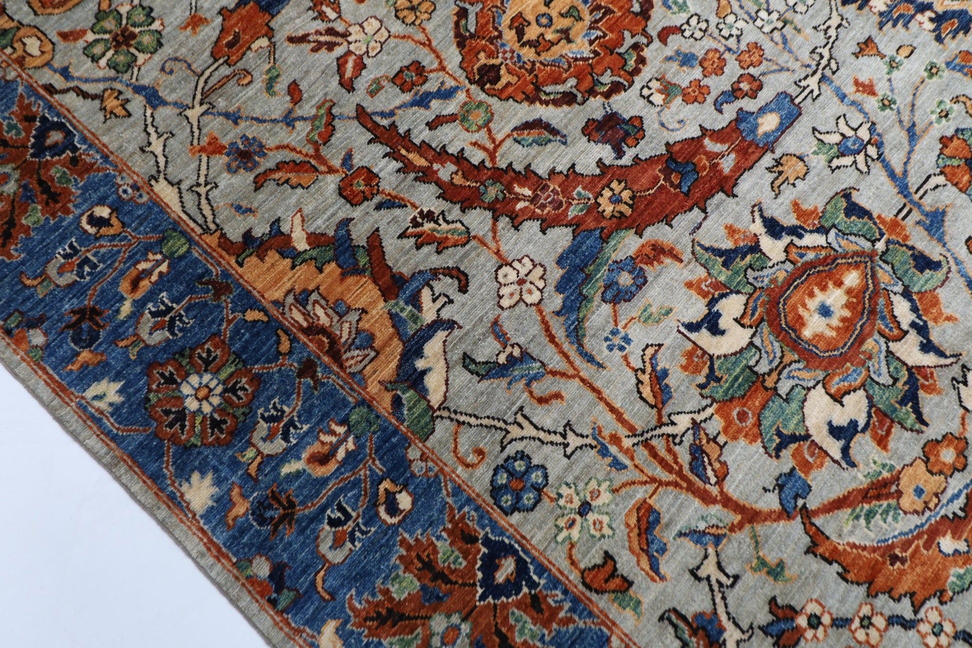 269 x 361 cm | Bidjar Gray Area Rug Afghan Hand Knotted veg Dye Wool carpet - ART WOOL CARPET