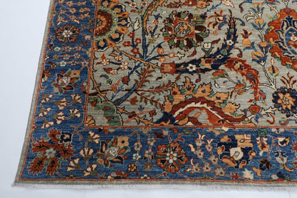 269 x 361 cm | Bidjar Gray Area Rug Afghan Hand Knotted veg Dye Wool carpet - ART WOOL CARPET