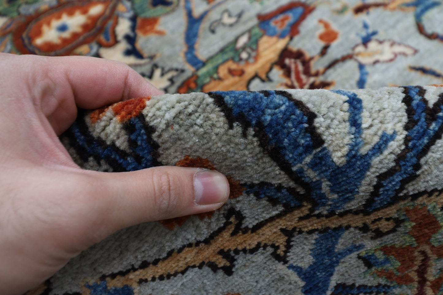 269 x 361 cm | Bidjar Gray Area Rug Afghan Hand Knotted veg Dye Wool carpet - ART WOOL CARPET