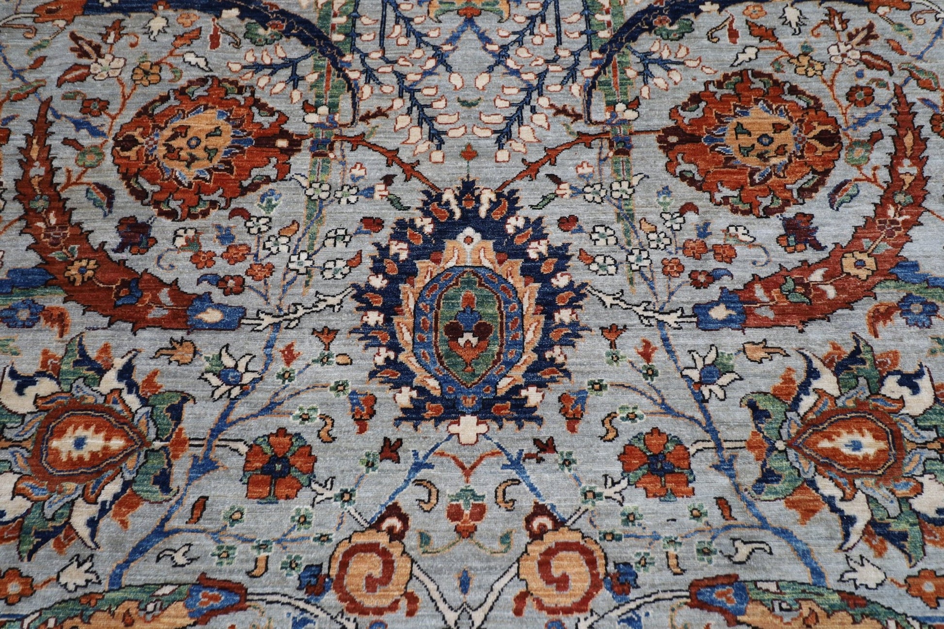 269 x 361 cm | Bidjar Gray Area Rug Afghan Hand Knotted veg Dye Wool carpet - ART WOOL CARPET