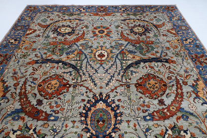 269 x 361 cm | Bidjar Gray Area Rug Afghan Hand Knotted veg Dye Wool carpet - ART WOOL CARPET