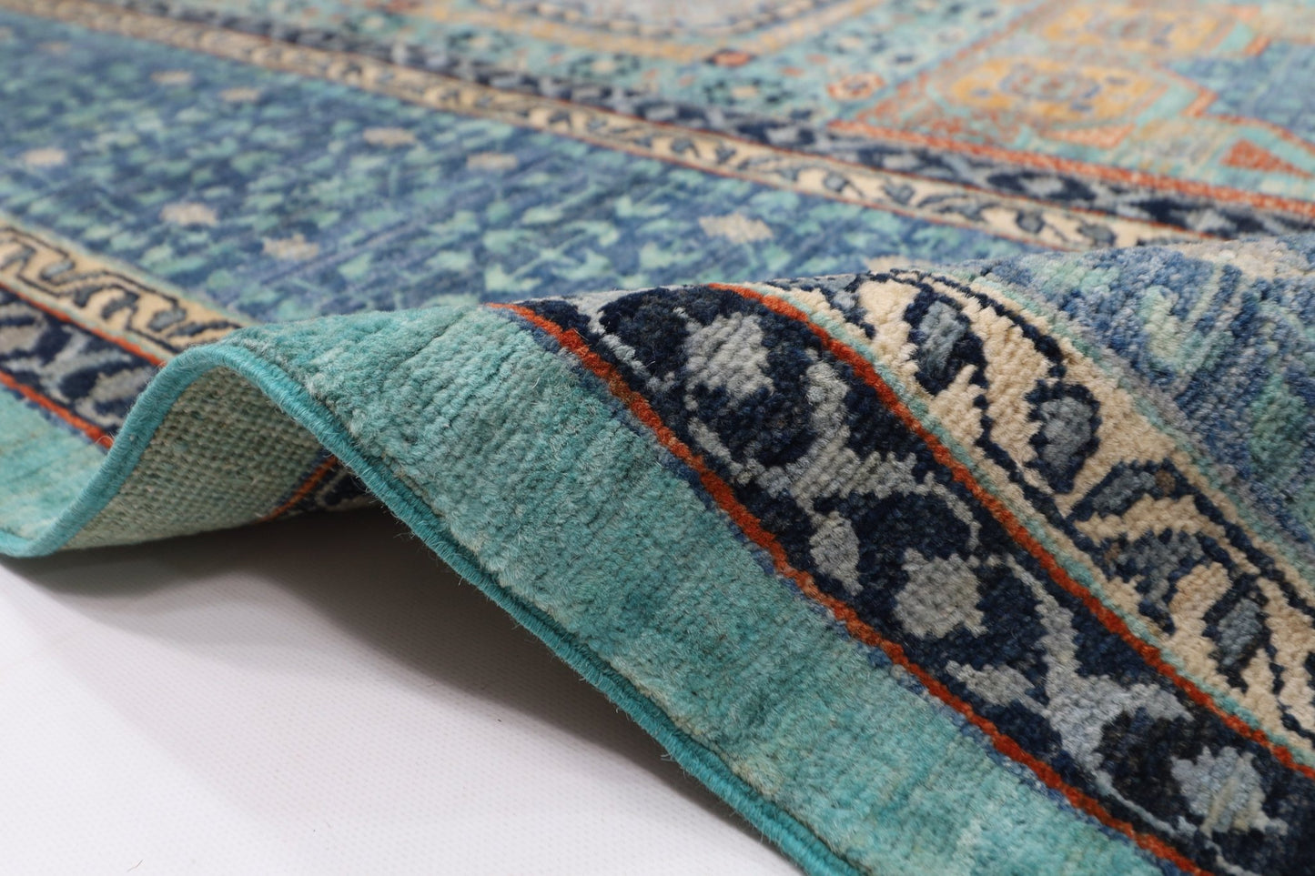 271 x 370 cm | Traditional Mamluk Area Rug Afghan Hand Knotted veg Dye Wool carpet - ART WOOL CARPET